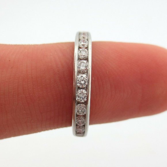 PLATINUM .33CT DIAMOND 3MM SHARED ETERNITY WEDDING
